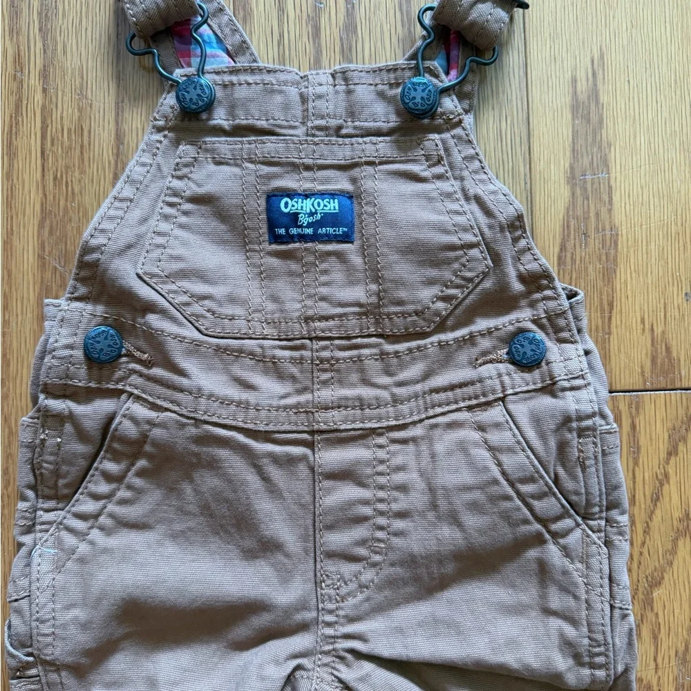 OshKosh B'gosh Tan Cargo Overalls for Kids baby boy 3 months m